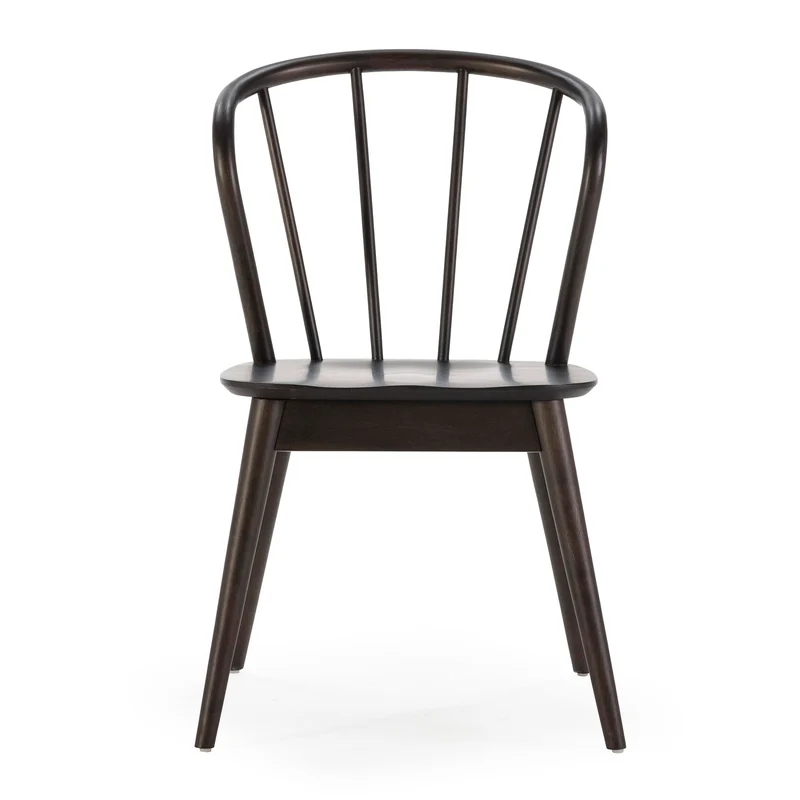 HOMN LIVING Pack 2 Chaises Brisa, Couleur Noir, Bois Massif, 47 cm (Largeur) 59 cm (Profondeur) 83 cm (Hauteur)