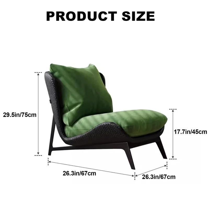 LYXXJRYBHD Fauteuil Lecture, Canapé Paresseux, Chaise de Salon, Chauffeuse avec Support Dorsal, Chaise de Méditation, pour Hôtel, Café, Chambre(Green)