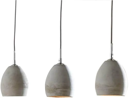 DeLife Plafonnier Cirillo Gris 70x15 cm 3 Abat-Jour Suspension béton