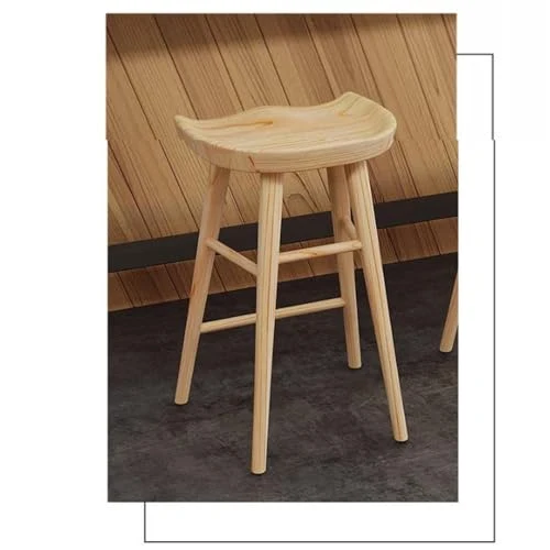 Dessus de cuisine en bois massif Tabouret de bar sans dossier Chaise de salle à manger en chêne pour bistrot 76 cm de hauteur Ferme Tabouret de bar haut Noir Noyer Couleur 65 cm/25,6 pouces Taille