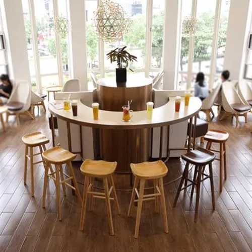 Dessus de cuisine en bois massif Tabouret de bar sans dossier Chaise de salle à manger en chêne pour bistrot 76 cm de hauteur Ferme Tabouret de bar haut Noir Noyer Couleur 65 cm/25,6 pouces Taille
