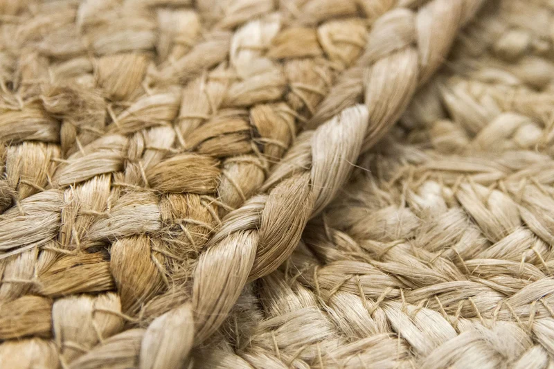 HAMID - Tapis Jute Naturel, Jute Alhambra Rond, Tressé à la Main, Tapis 100% Fibre de Jute pour Salon, Chambre, Décoration, (100x100cm)