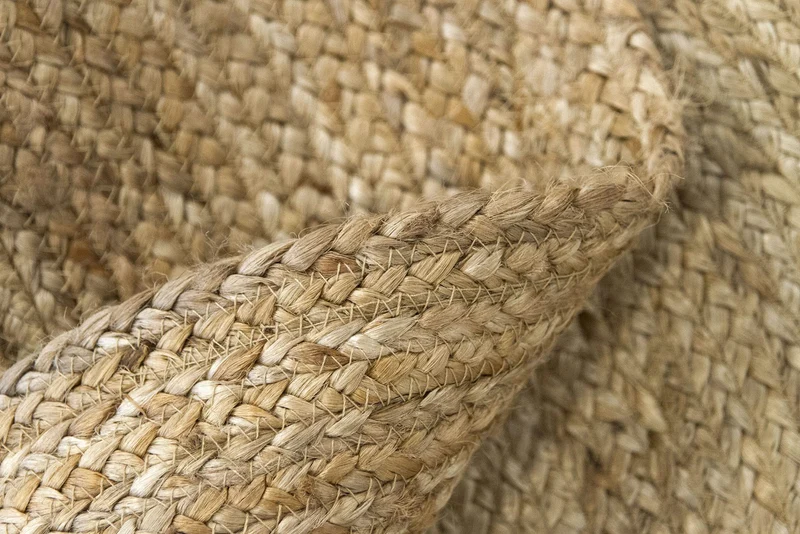 HAMID - Tapis Jute Naturel, Jute Alhambra Rond, Tressé à la Main, Tapis 100% Fibre de Jute pour Salon, Chambre, Décoration, (100x100cm)
