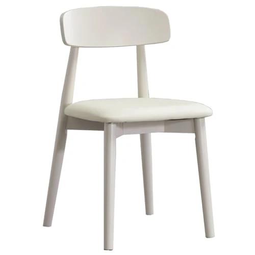 GIZNXBA Chaise Scandinave Blanche Chaises De Salle A Manger Scandinave sans Bras Chaise De Cuisine en Bois en Cuir avec Pieds en Bois pour La Salle À Manger(/White A)