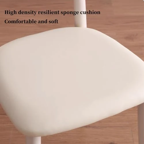 GIZNXBA Chaise Scandinave Blanche Chaises De Salle A Manger Scandinave sans Bras Chaise De Cuisine en Bois en Cuir avec Pieds en Bois pour La Salle À Manger(/White A)
