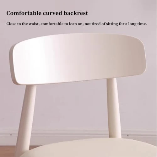GIZNXBA Chaise Scandinave Blanche Chaises De Salle A Manger Scandinave sans Bras Chaise De Cuisine en Bois en Cuir avec Pieds en Bois pour La Salle À Manger(/White A)