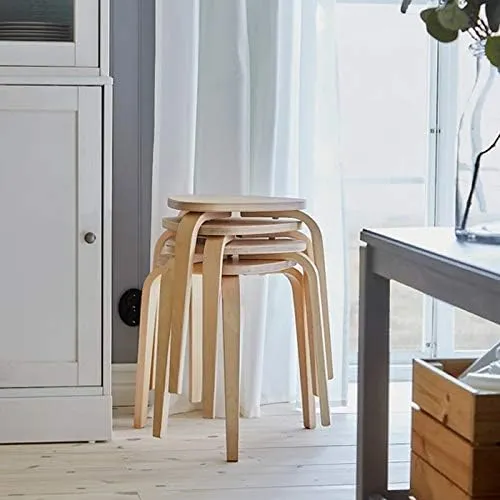 Ikea KYRRE-FROSTA Tabouret Empilable Tabouret en Bois en Contreplaqué de Bouleau Massif - Diamètre Assise 35 cm - Hauteur Assise 45 cm - jusqu'à 100 kg, Marron, 45 x 46 x 4 cm