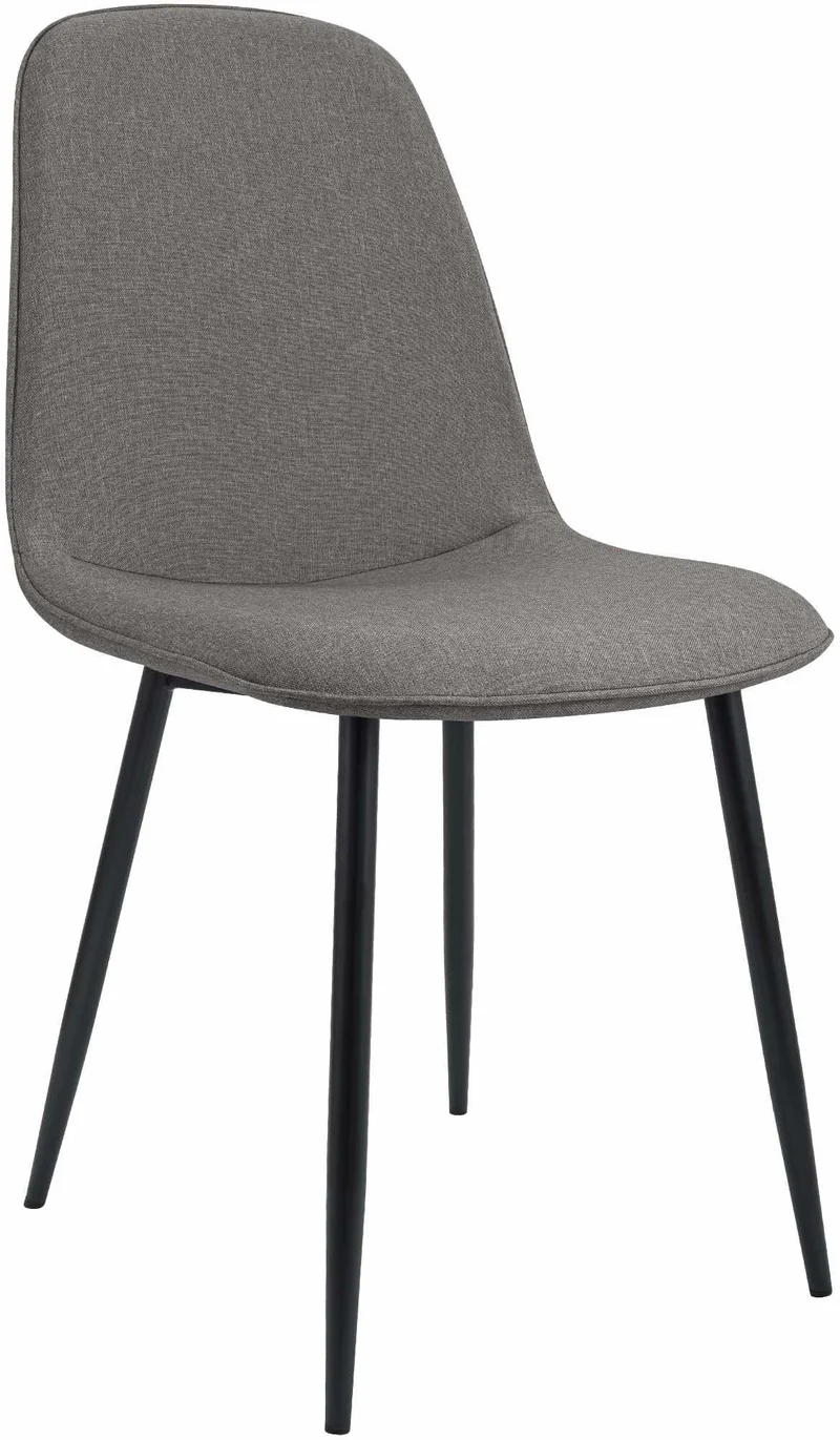 CLP Chaise de Salle à Manger rembourrée Maryam, Chaise de Cuisine avec Dossier et Cadre en métal Noir, supporte jusqu'à 150 kg, Couleur:Gris Clair, Matériel:Tissu