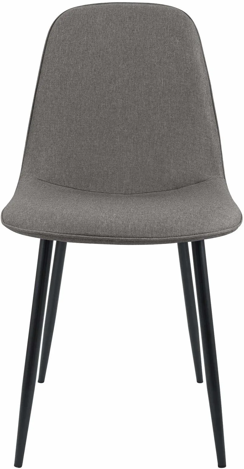 CLP Chaise de Salle à Manger rembourrée Maryam, Chaise de Cuisine avec Dossier et Cadre en métal Noir, supporte jusqu'à 150 kg, Couleur:Gris Clair, Matériel:Tissu