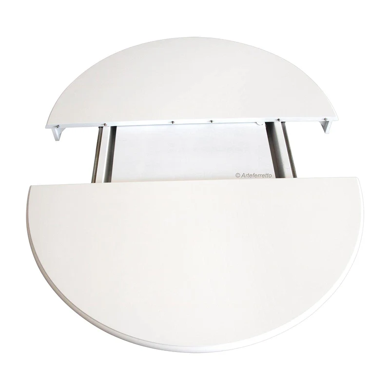Table laque ronde avec allonge - diamtre 120 cm