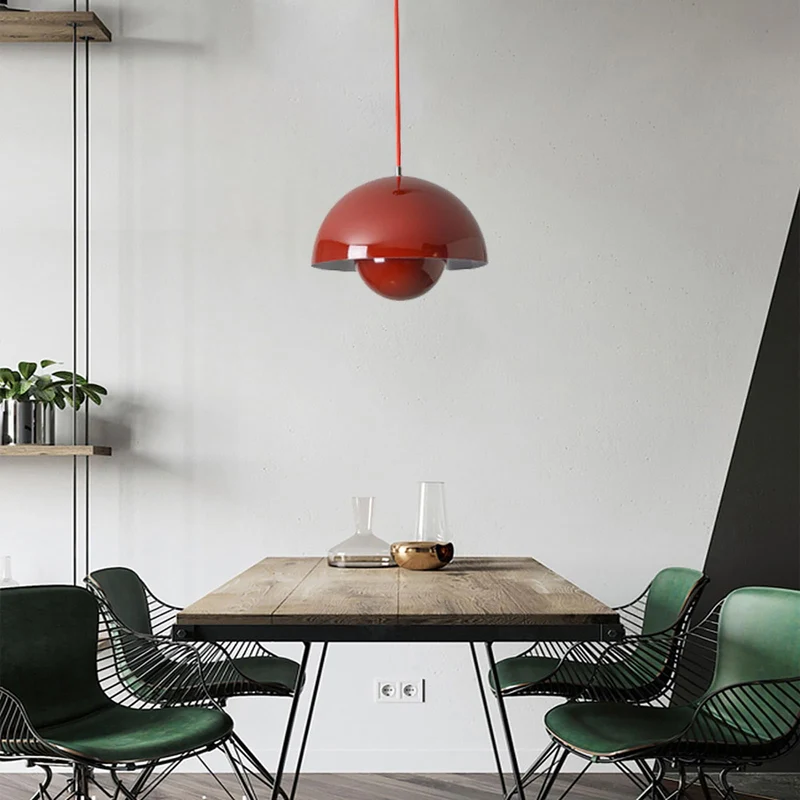 TOKTOP Suspension Luminaire Intérieur, Lustre Salon Moderne Créativité, Lampe Suspendue E27 Rouge Plafonnier pour Chambre Cuisine Salle à Manger