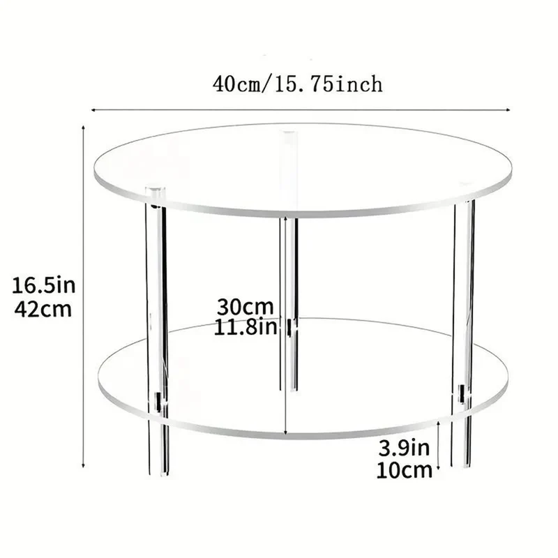 Table basse en acrylique – Tables basses rondes en verre | Table centrale ronde moderne | Décoration esthétique de la maison | Meubles modernes en acrylique pour la maison, le studio, l'hôtel et