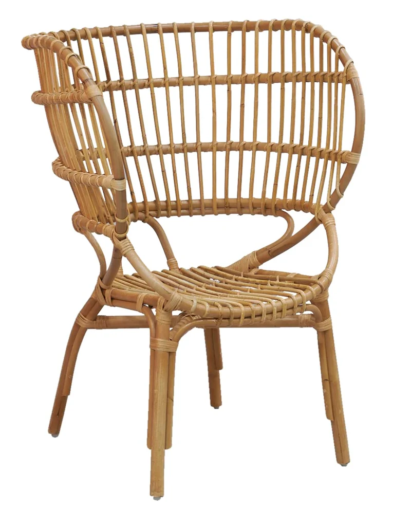 AUBRY GASPARD Grand Fauteuil en rotin Empire