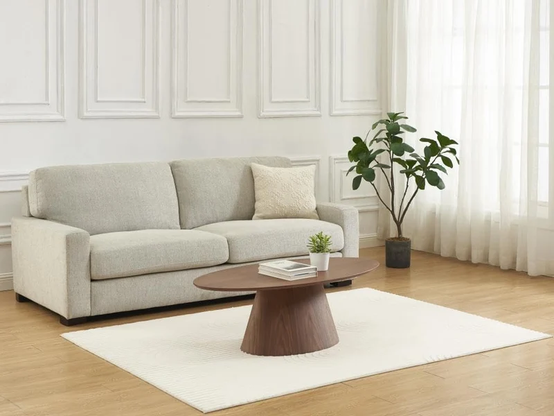 Vente-unique-Table Basse placage Noyer - Naturel foncé - ANTELADA