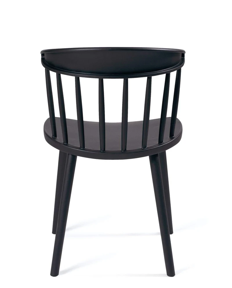 KAYELLES Lot de 2 chaises à barreaux Noires, Style rétro Western - Windsor, Large Assise, Dossier Enveloppant DIA (Noir)