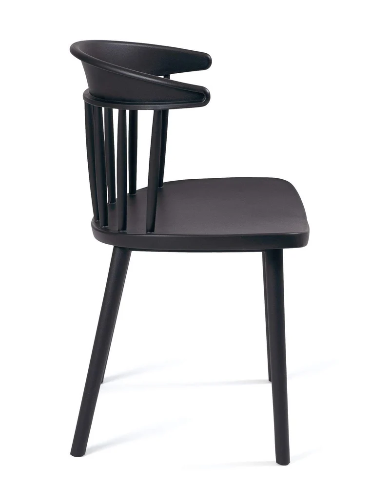 KAYELLES Lot de 2 chaises à barreaux Noires, Style rétro Western - Windsor, Large Assise, Dossier Enveloppant DIA (Noir)