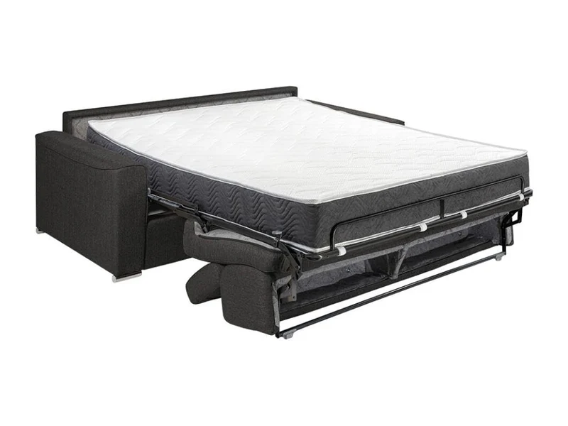 Vente-unique - Canapé 2 Places Convertible Express en Tissu Violet - Couchage 120 cm - Matelas 22 cm avec mémoire de Forme Vizir