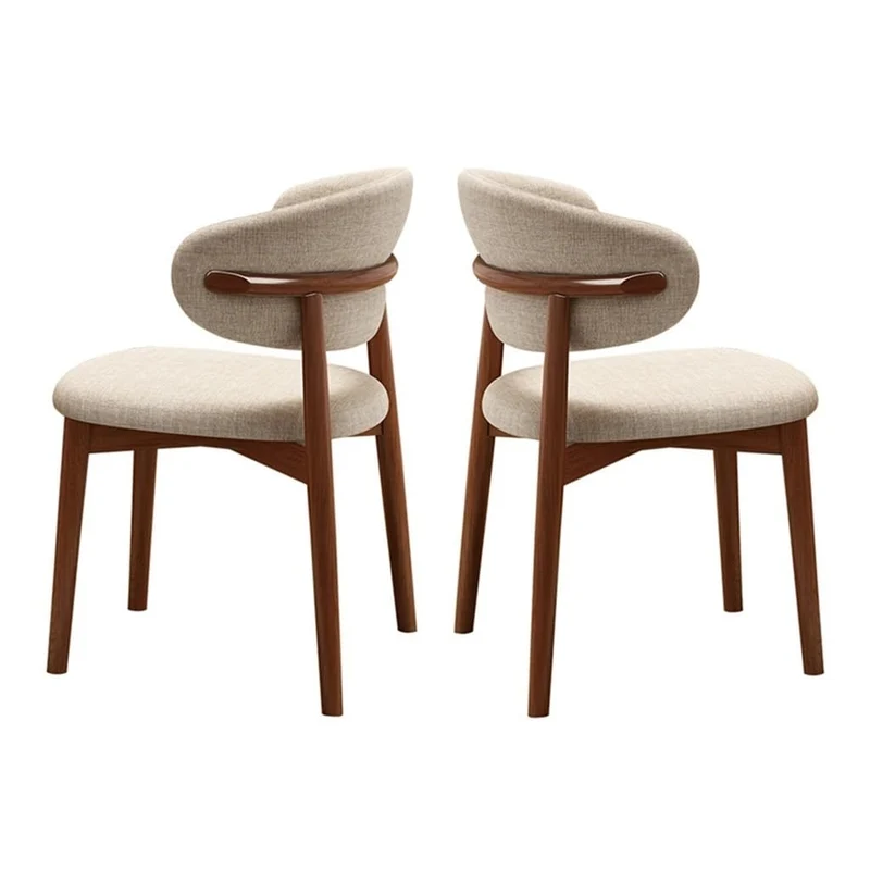 Chaises de Salle à Manger en Bois, Chaise d'appoint rembourrée, chaises de Cuisine de Ferme avec siège rembourré et Cadre en Bois, Chaise de Salle à Manger sans accoudoirs du Milieu du siècl