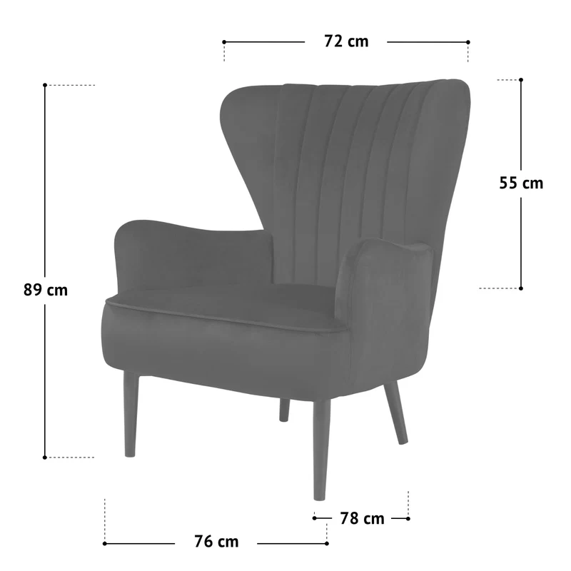 SVITA Arthur Fauteuil de relaxation moderne rembourré en velours Bleu foncé