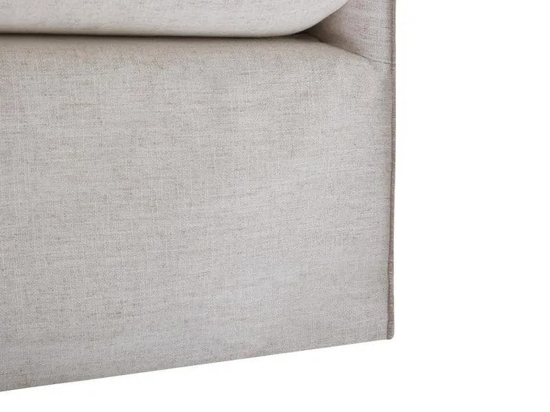 Vente-unique - Canapé 3 Places en Lin et Tissu chiné Blanc MASLINO de Maison Céphy