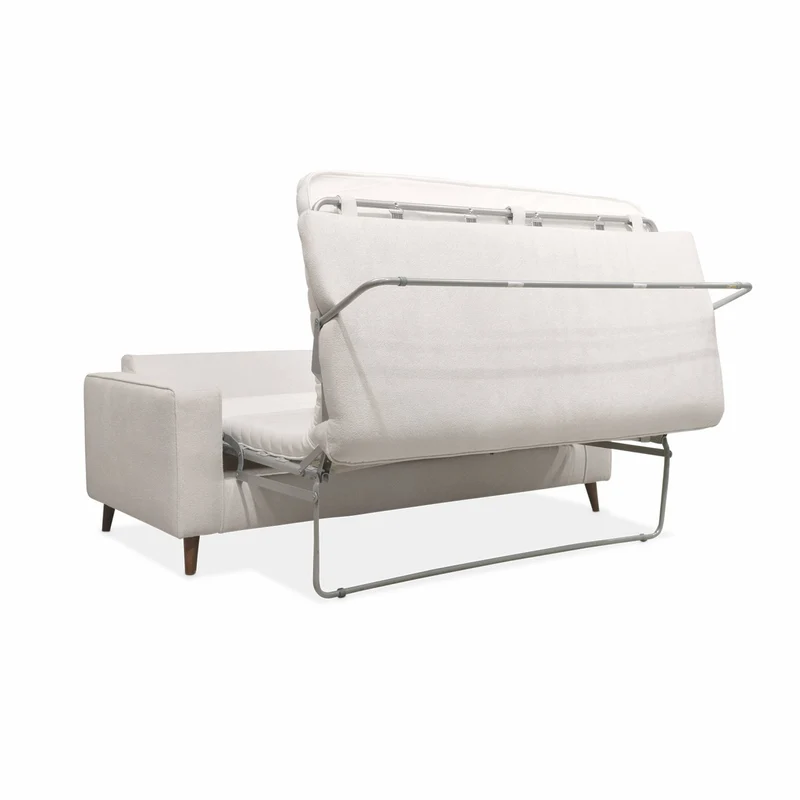 Alice's Home - Canapé lit 3 Places Ivoire avec Matelas 12cm d'épaisseur. fabriqué en France