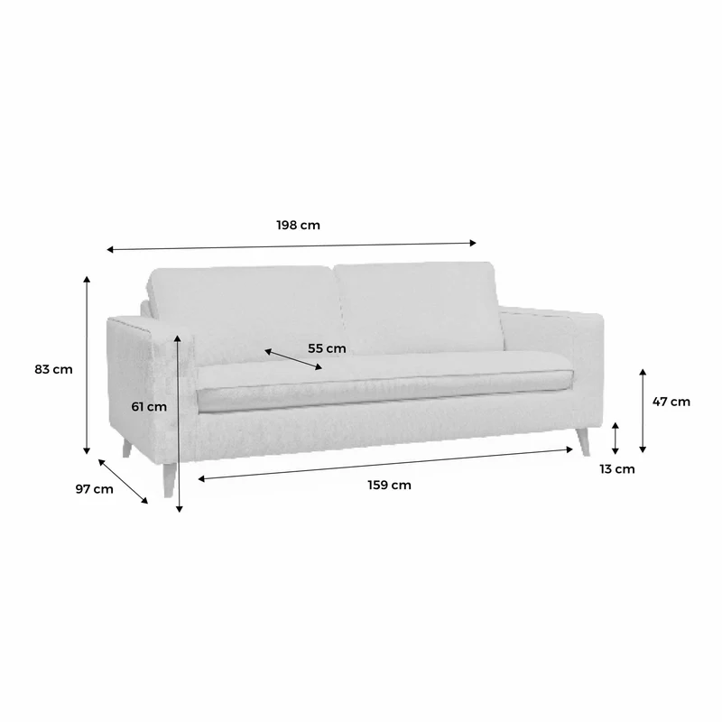 Alice's Home - Canapé lit 3 Places Ivoire avec Matelas 12cm d'épaisseur. fabriqué en France