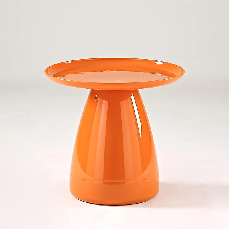 Yqyc Table D'appoint Ronde en Plastique pour Canapé, Table Appoint Moderne pour Les Espaces Étroits Et Petits, pour Bureau, Salon, Chambre À Coucher, Table Basse (Color : Orange)