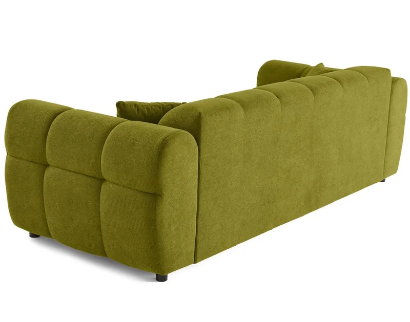 Lisa Design - Ray - canapé Droit 3 Places en Tissu texturé, Vert