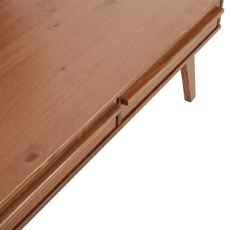IDIMEX Table Basse Jona Style scandinave Table de Salon rectangulaire avec 2 tiroirs, en pin Massif lasuré Brun foncé