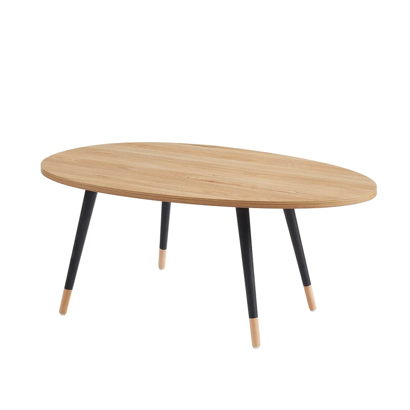 BAÏTA Table Basse Organic - Coloris Bois et Noir - L98cm