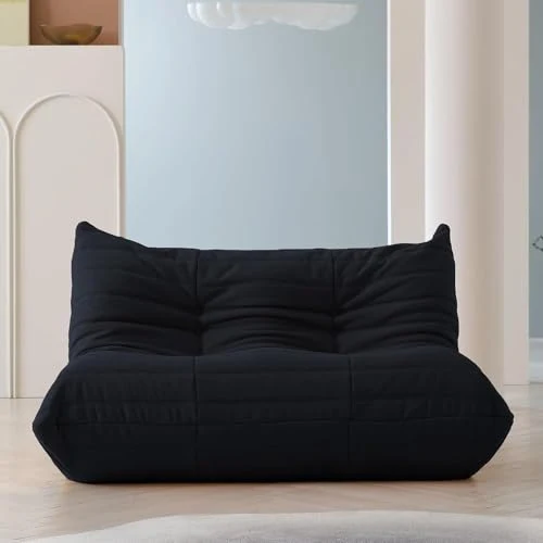 Canapé paresseux, pouf en velours pelucheux, fauteuil d'appoint pour salon, chambre à coucher, salon, bureau - 2 places