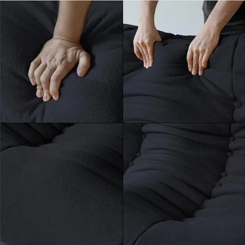 Canapé paresseux, pouf en velours pelucheux, fauteuil d'appoint pour salon, chambre à coucher, salon, bureau - 2 places