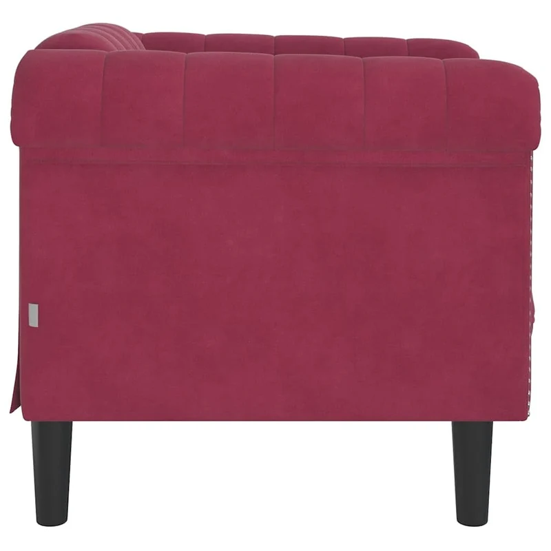 vidaXL Fauteuil, Chaise de Relaxation avec Accoudoirs et Dossier, Canapé de Salon Salle de Séjour Intérieur, Moderne, Rouge Bordeaux Velours