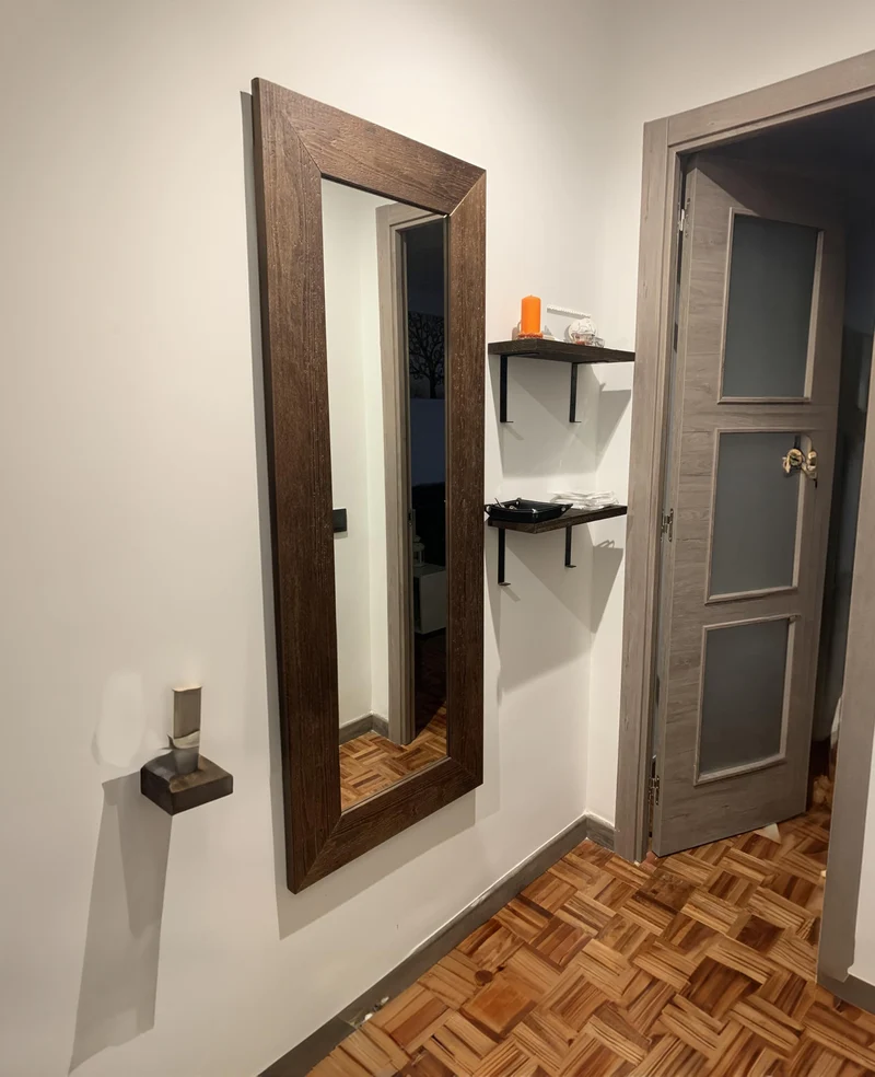 MO.WA. Miroir Mural Moderne 57x147, Miroir Cadre en Bois, Miroir Long Rustique, Miroir scandinave, Grand Miroir Contour Bois, Miroirs muraux | Made in Italy