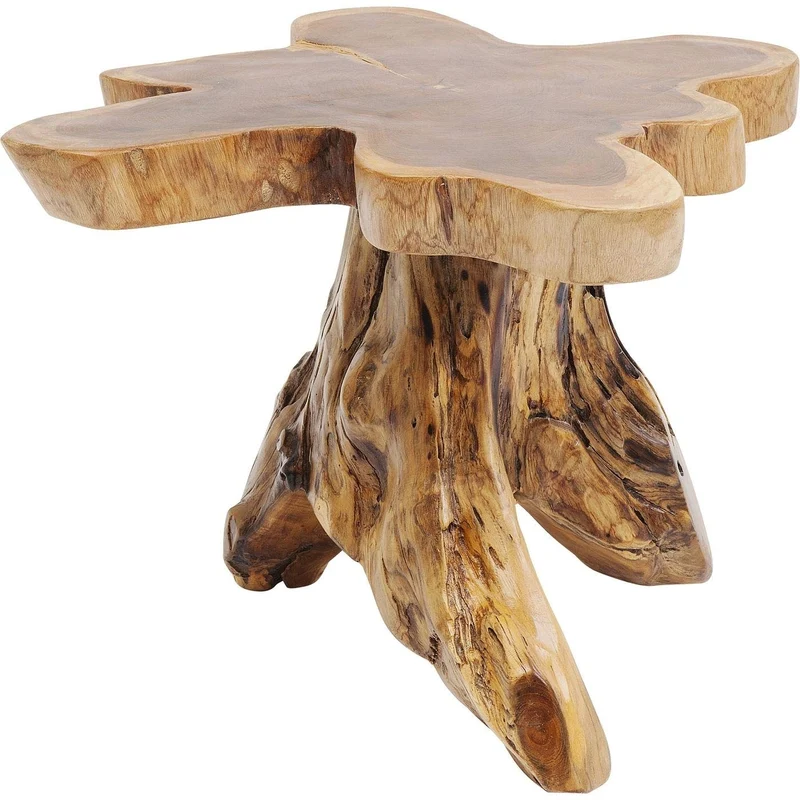 Kare Design Table d'appoint Tree, Bois Massif, Nature-Marron, Grand, Deco Intérieur, Decoration Chambre, Salon, Couloir, Maison, 40x50x50cm
