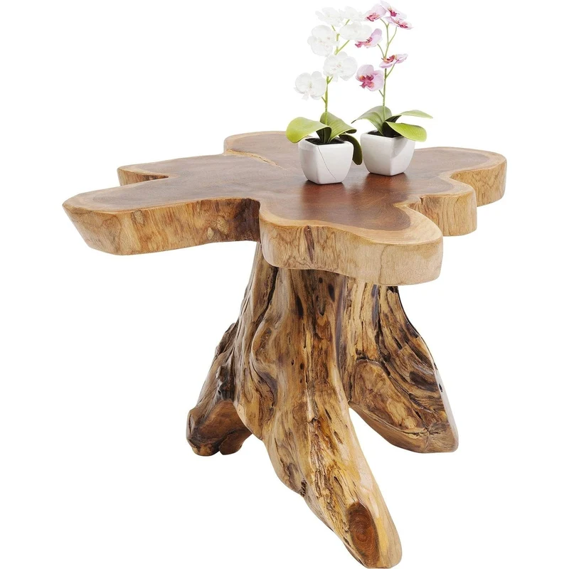 Kare Design Table d'appoint Tree, Bois Massif, Nature-Marron, Grand, Deco Intérieur, Decoration Chambre, Salon, Couloir, Maison, 40x50x50cm