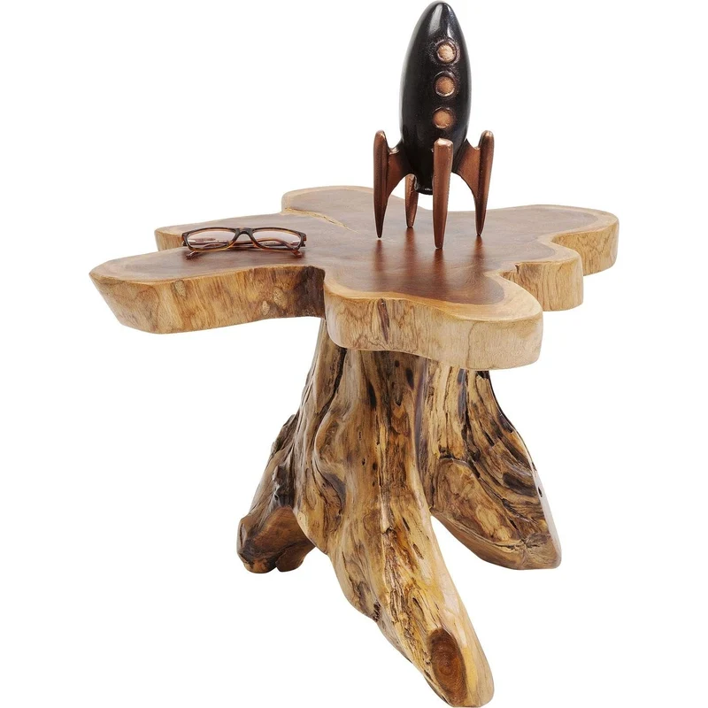 Kare Design Table d'appoint Tree, Bois Massif, Nature-Marron, Grand, Deco Intérieur, Decoration Chambre, Salon, Couloir, Maison, 40x50x50cm