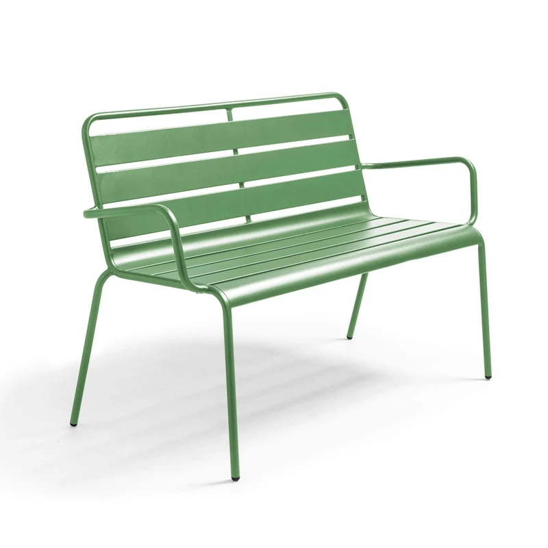 Oviala Banc de Jardin en métal Vert Cactus - Palavas