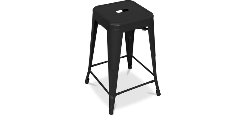 Iconik Interior Tolix Style Tabouret de Bar - Design Industriel - Acier Mat - 60cm - Nouvelle édition - Stylix Vert