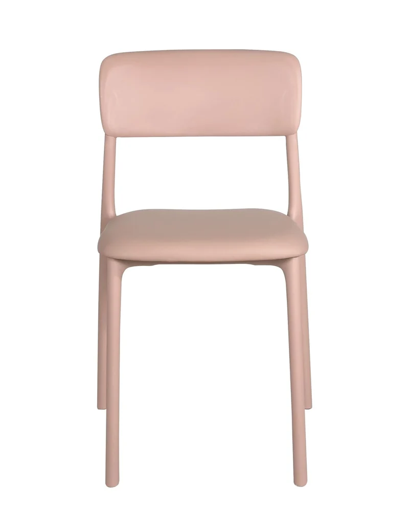 KAYELLES Lot de 2 chaises contemporaines de Cuisine, Chambre ou Salle à Manger en polypropylène avec Confortable Coussin en Simili Cuir rembourré intégré Rim (Rose)