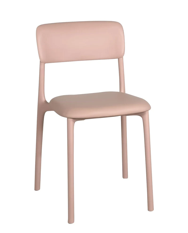KAYELLES Lot de 2 chaises contemporaines de Cuisine, Chambre ou Salle à Manger en polypropylène avec Confortable Coussin en Simili Cuir rembourré intégré Rim (Rose)