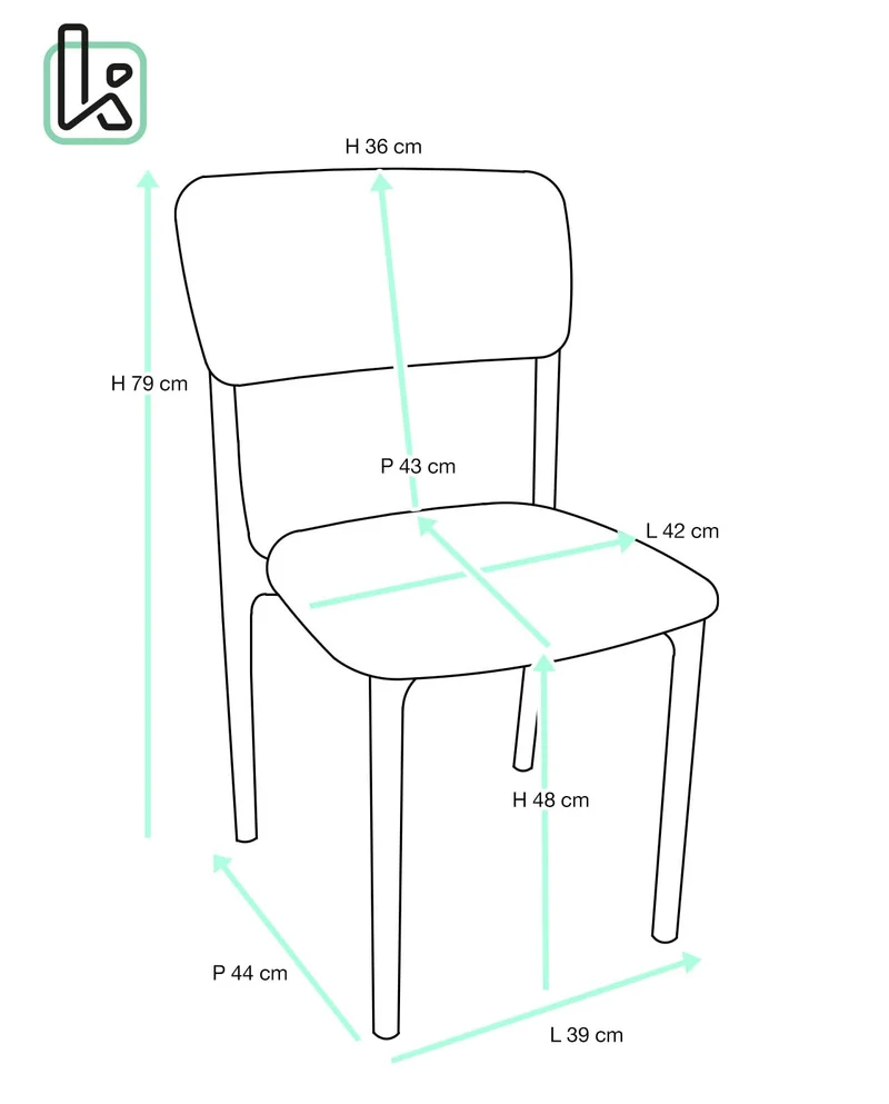 KAYELLES Lot de 2 chaises contemporaines de Cuisine, Chambre ou Salle à Manger en polypropylène avec Confortable Coussin en Simili Cuir rembourré intégré Rim (Rose)