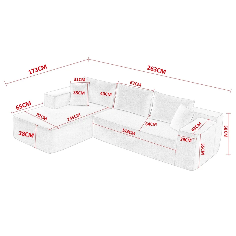 Galyar Canapé Modulaire Chic avec Méridienne – Moderne, en Mousse Compressée, Livraison en Carton, sans Montage (Bouclé Vert Anglais, Chaiselongu Droite)
