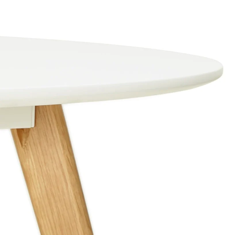 ALTEREGO Table de Cuisine Ronde Design Blanc 120x120x75 cm Table Ronde pouvant accueillir 6 Personnes.
