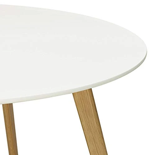 ALTEREGO Table de Cuisine Ronde Design Blanc 120x120x75 cm Table Ronde pouvant accueillir 6 Personnes.