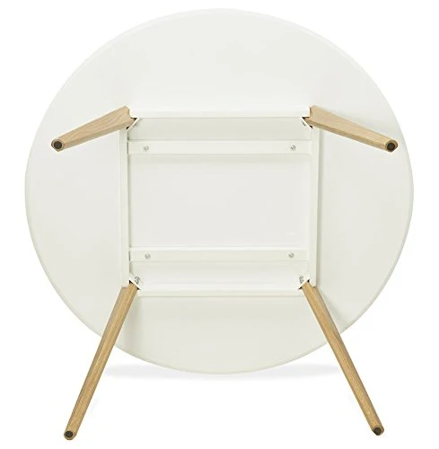ALTEREGO Table de Cuisine Ronde Design Blanc 120x120x75 cm Table Ronde pouvant accueillir 6 Personnes.