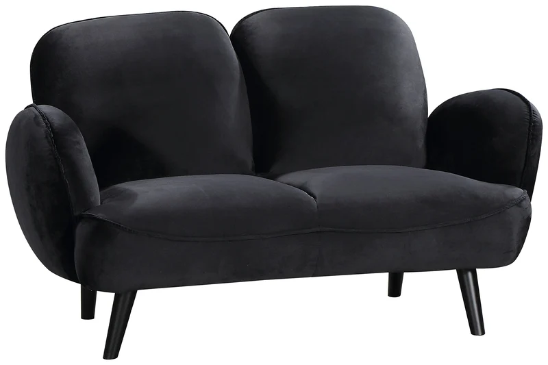 Atlantic Home Collection Ben, canapé 2 Places, Velours, Noir