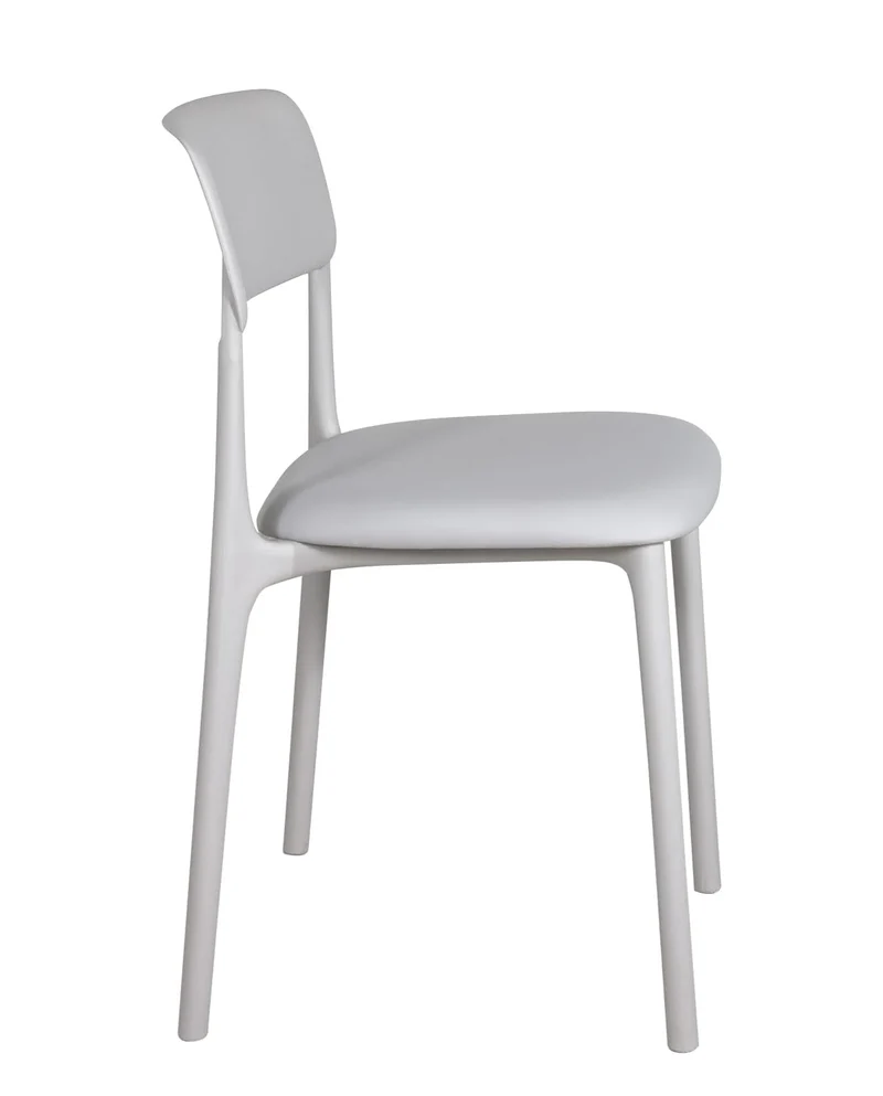 KAYELLES Lot de 2 chaises contemporaines de Cuisine, Chambre ou Salle à Manger en polypropylène avec Confortable Coussin en Simili Cuir rembourré intégré Rim (Gris Clair)