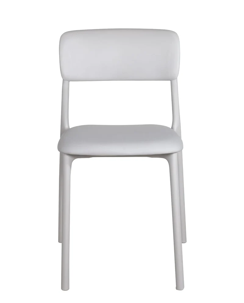 KAYELLES Lot de 2 chaises contemporaines de Cuisine, Chambre ou Salle à Manger en polypropylène avec Confortable Coussin en Simili Cuir rembourré intégré Rim (Gris Clair)