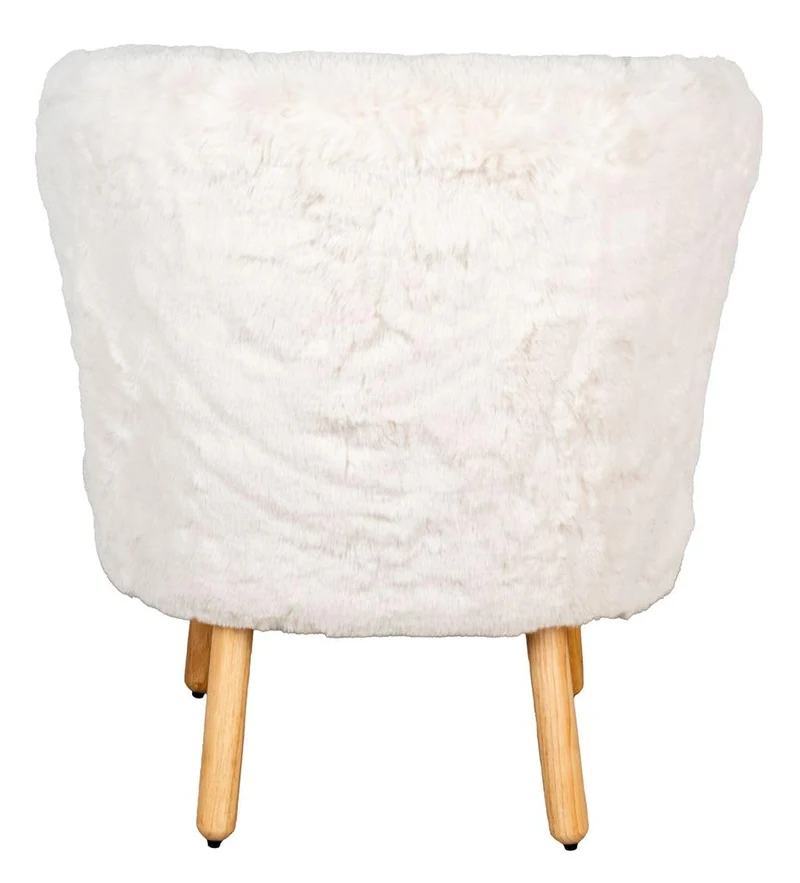 AUBRY GASPARD Fauteuil Effet Fourrure Blanche Petit
